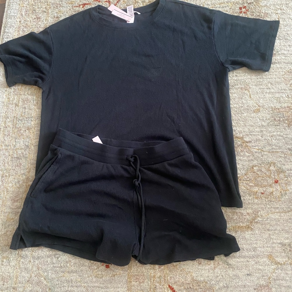 Victoria's Secret Black Ribbed Knit Top
